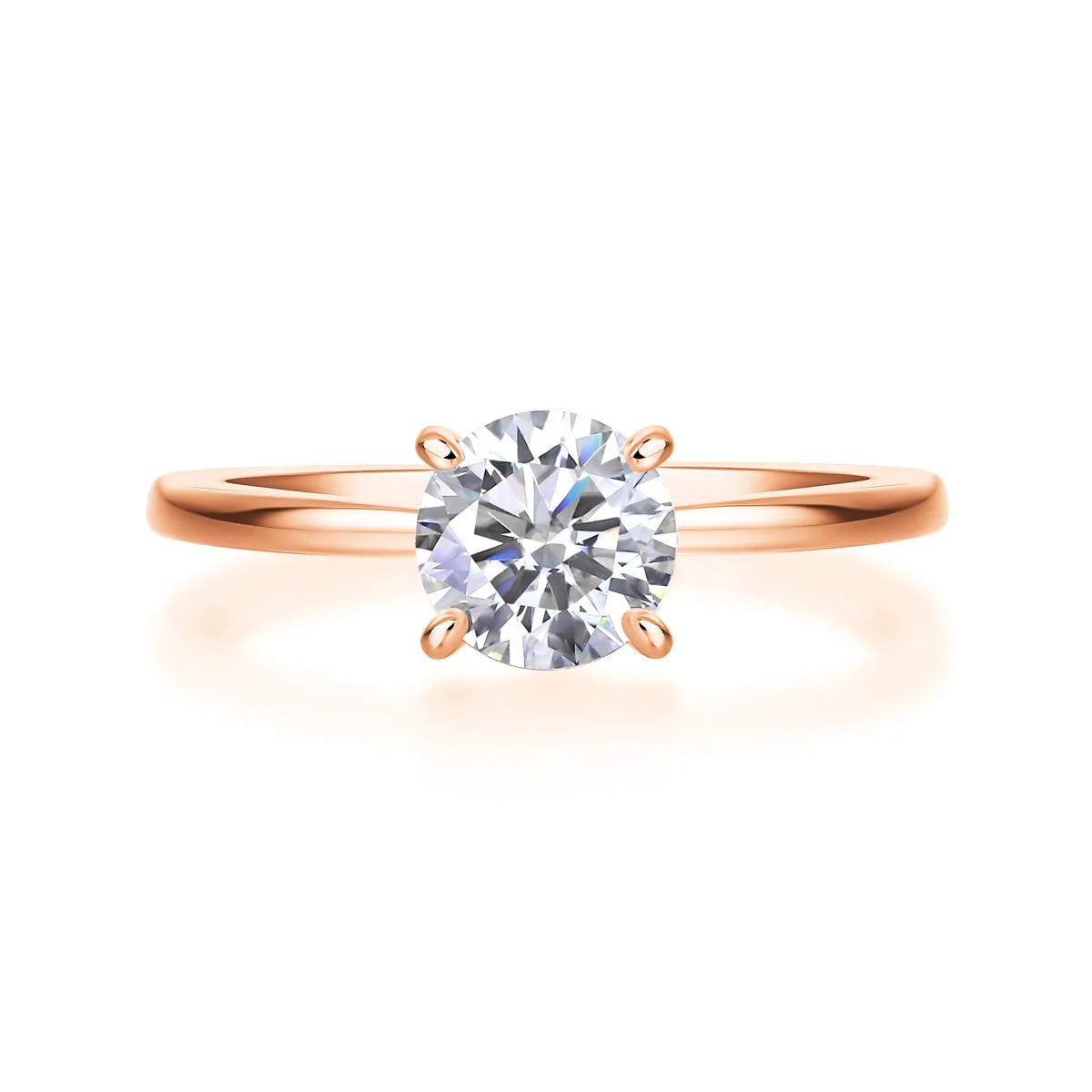 Oath moissanite wedding ring with 1 carat stone on platinum-plated S925 silver band, gift box packaging
