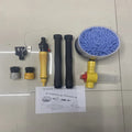 Yellow car wash mop cleaning tool with a long handle and chenille brush head.