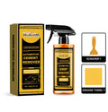 Automotive cement remover 120ml bottle with orange towel and plastic scraper on a white background