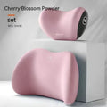 Black memory foam car headrest and lumbar support pillow set with milk silk cover.
