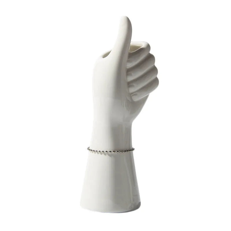 Porcelain human body vase figurine, colour glaze finish, bright fibre optic small girl style, 19cm height