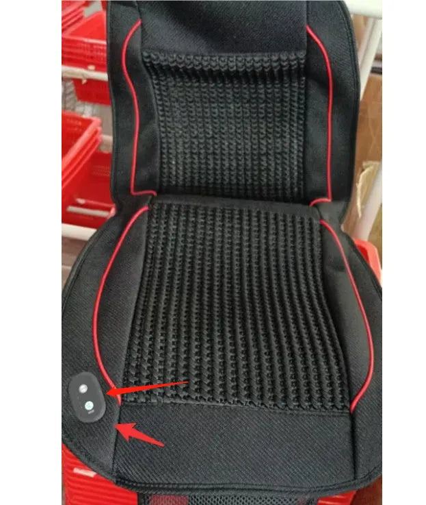 Car ventilation seat cushion in 60x60cm size with power cord, available in black, beige and coffee colours