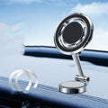 Car mobile phone holder with flexible clip and 360-degree rotation on centre console