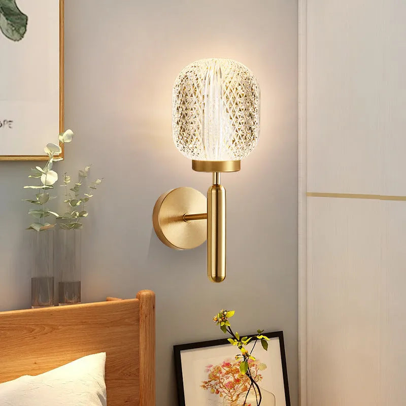 Modern copper wall lamp with two adjustable light heads in a Nordic design.