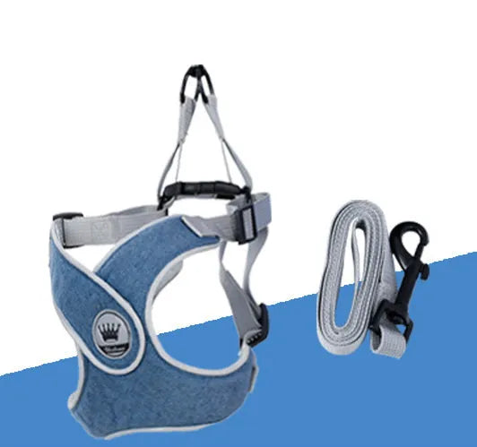 Adjustable mesh dog and cat harness vest in multiple colours with leash