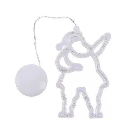 Christmas LED suction cup chandelier with Santa Claus, elk and snowman designs for window decoration