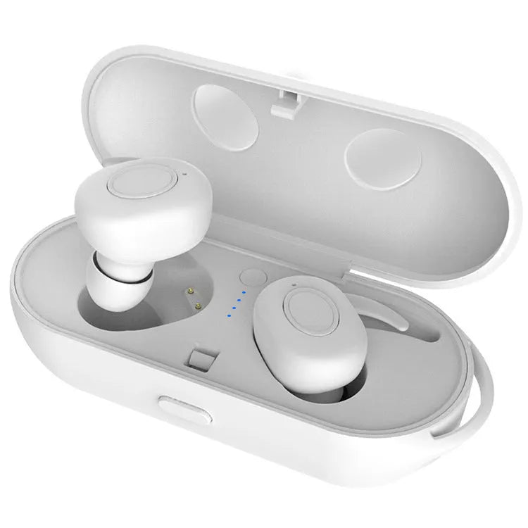 Wireless Bluetooth sports headphones in black, green, red, or white with in-ear design