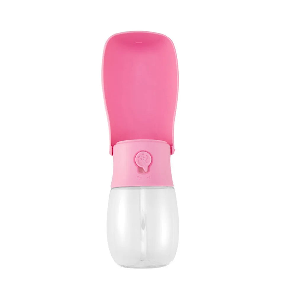 280ml folding pet water bottle in food-grade ABS and PC, 7.5cm x 7.5cm x 13cm, blue pink white
