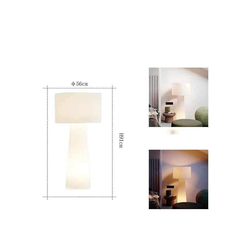 Simple modern floor lamp with fabric lampshade and iron base 26x55CM for living room