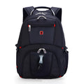 Large capacity computer backpack Oxford cloth black square vertical shape with multiple pockets for 14-inch laptop