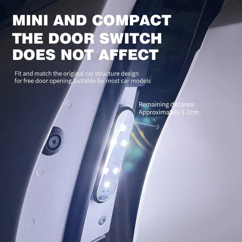 Car warning door light with LED illumination in ABS plastic housing for vehicle safety