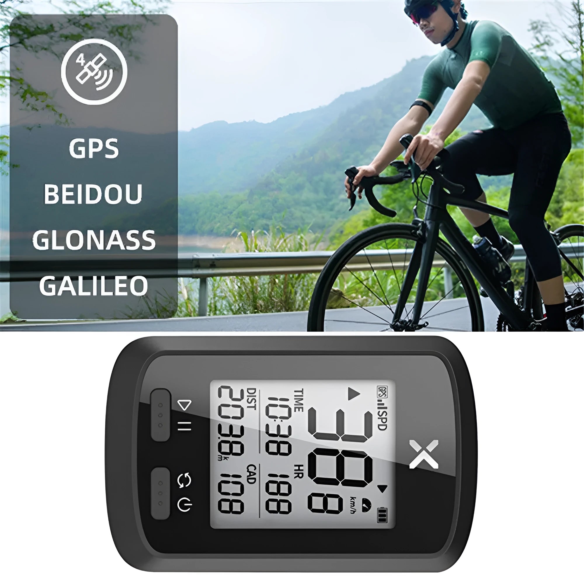 Black plastic waterproof bicycle stopwatch for cycling timing