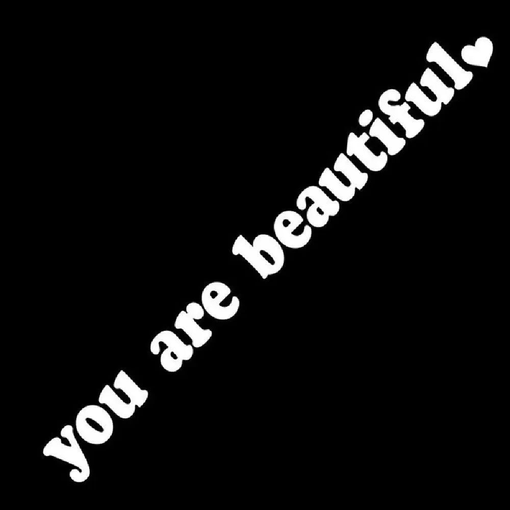 Sport PVC vinyl sticker with 'You Are Beautiful' text in multiple colour options on white background