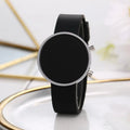 Round LED digital watch with square dial and alloy strap on wrist, showing calendar display