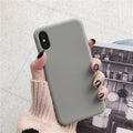 Silicone iPhone case shown in multiple colours including wine red, begonia, and black.