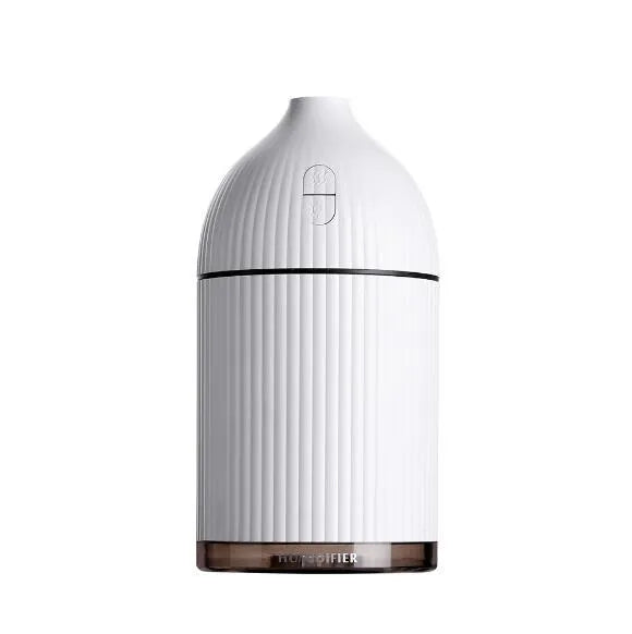White USB-powered ultrasonic aromatherapy diffuser and humidifier with LED light, 300ml capacity