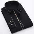 Men's long sleeve cotton polyester shirt in Royal Blue on white background