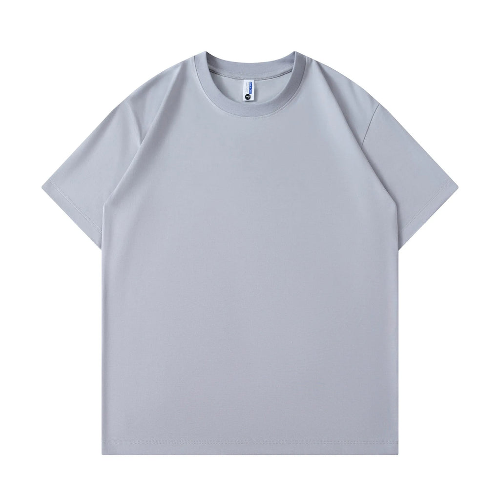 Pure cotton loose fit unisex t-shirt in solid colour with short sleeves