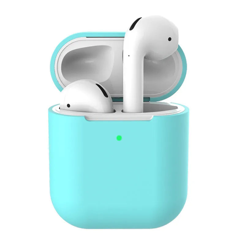 Silicone clamshell protective case for Apple AirPods 2 in multiple colour options.