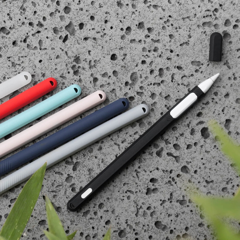 Apple Pencil silicone protective cover set in peppermint green with non-slip grip and stylus storage