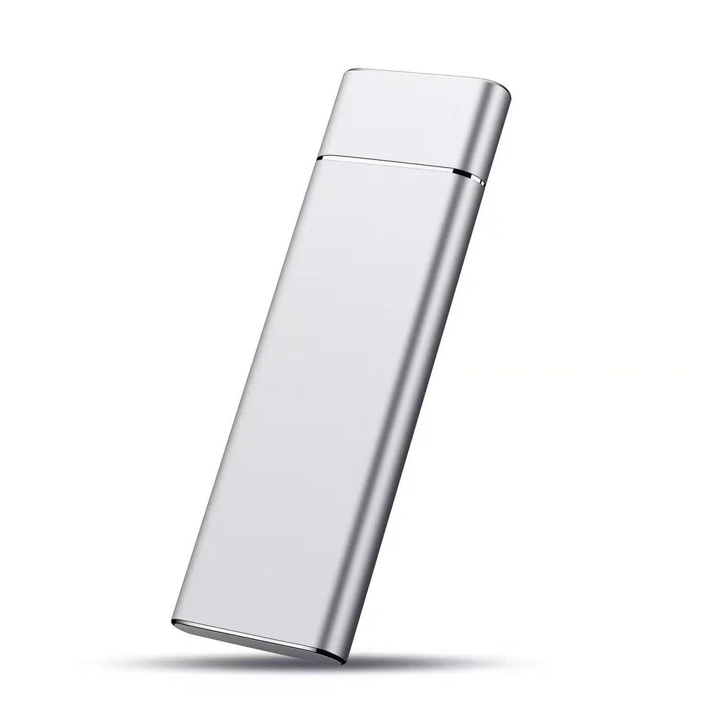 Silver M.2 NGFF to USB 3.1 SSD enclosure in solid aluminium alloy with data line and screwdriver