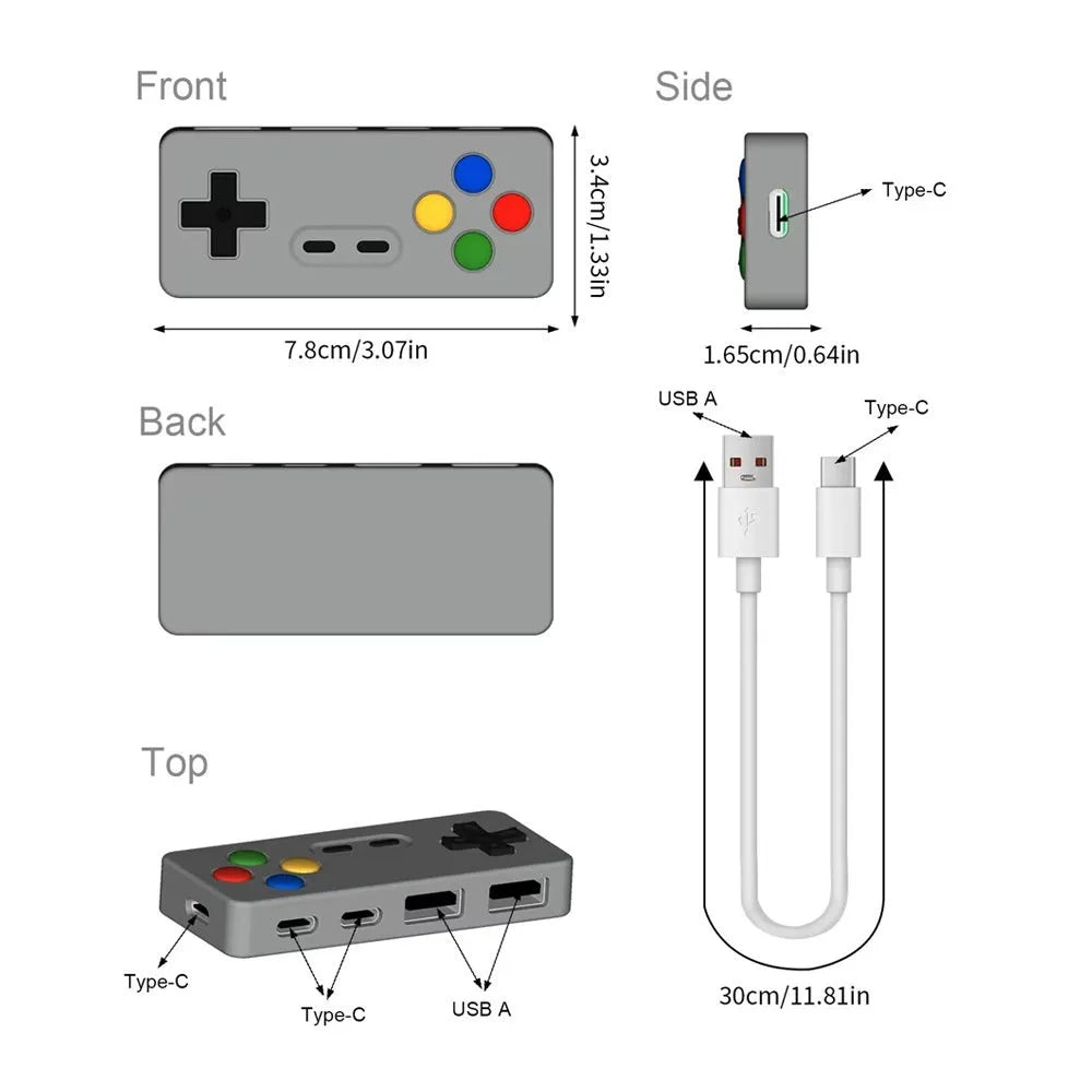 Creative personality cartoon game modeling HUB four-in-one USB 2.0 hub concentrator with short cable