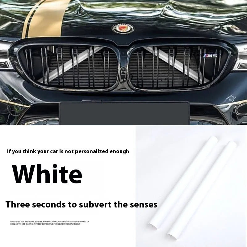 Car water tank horizontal bar middle net decorative strip in PVC with nine colour options showing pair of strips