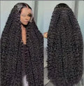 Fashion lace wig with small roll wound tube afro base and long curly hair with side bangs