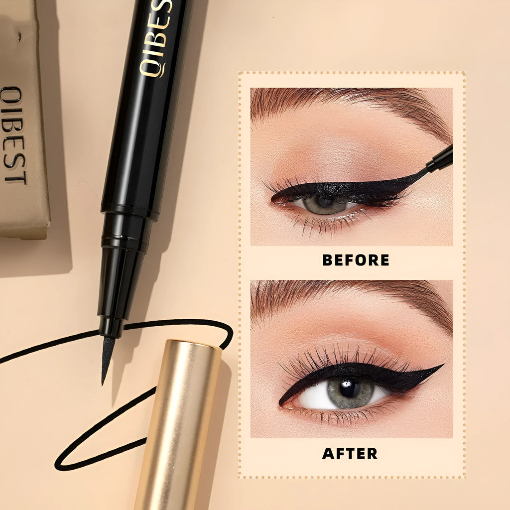 Black liquid eyeliner pen with sweat-proof quick-drying formula