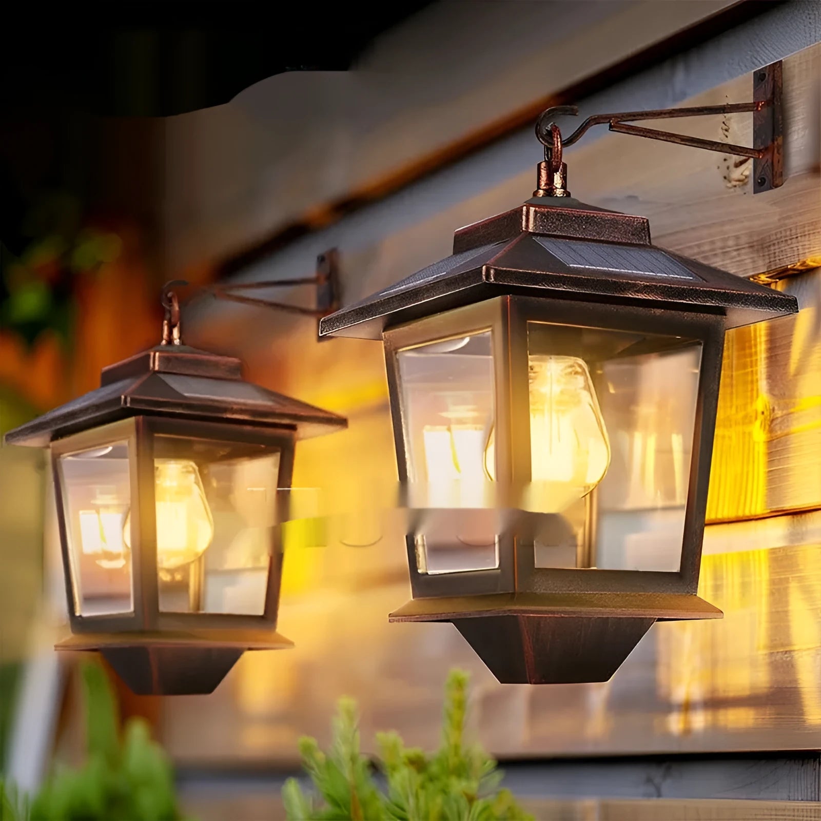 5W solar wall lamp outdoor waterproof retro copper rust colour inductive switch 150x170mm