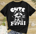 Children's short-sleeved cotton shirt in black, unisex casual top, sizes 110cm to 160cm