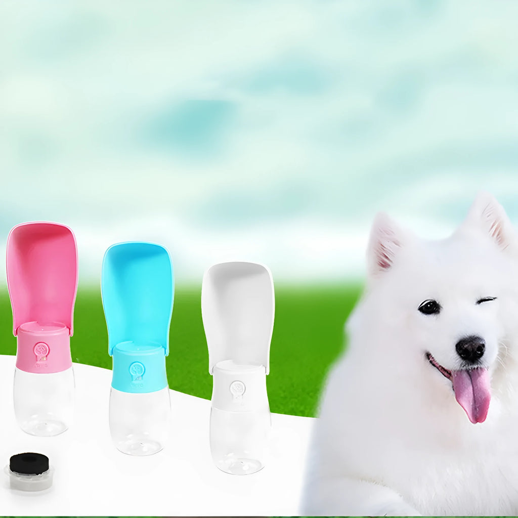280ml folding pet water bottle in food-grade ABS and PC, 7.5cm x 7.5cm x 13cm, blue pink white