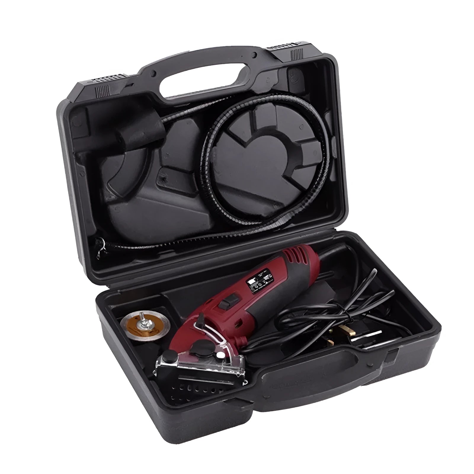ROTORAZER SAW handheld mini circular saw with thin blade, parallel rail accessory, 400W motor