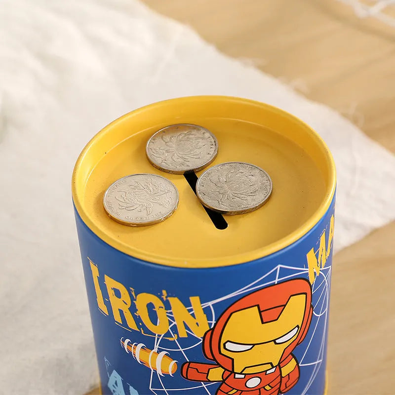 British style creative metal piggy bank for coins measuring 85mm x 85mm x 102mm