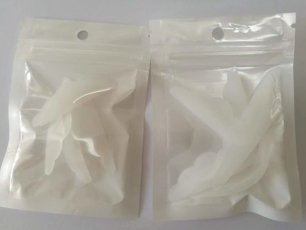 Yuemeixuan silicone eye lash shields pads in green and transparent colours for eyelash extension protection