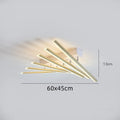 Modern wave-style six-head LED ceiling light in black or gold finish with ceramic construction