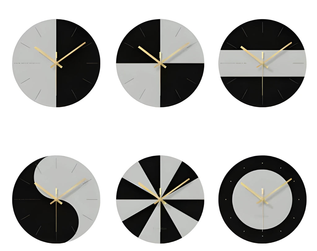 Tempered glass transparent wall clock with silent movement showing minimalist design on white wall