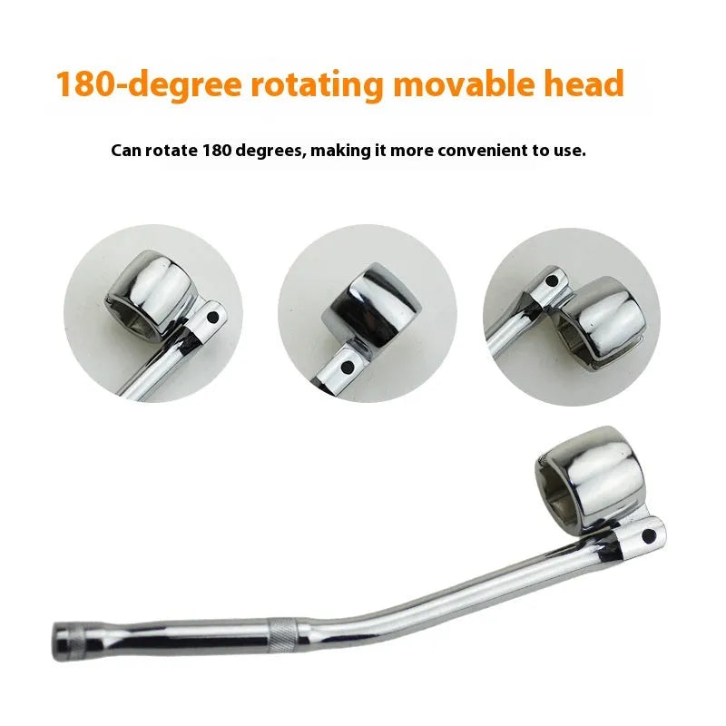 22mm hexagonal oxygen sensor socket tool with bright chrome finish measuring 270mm in length