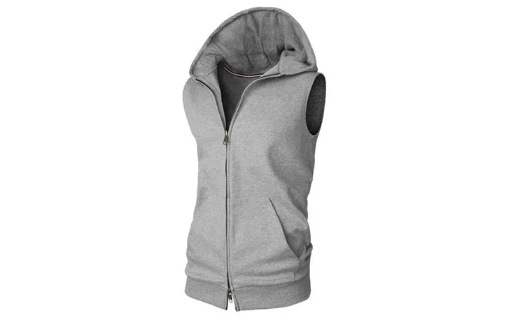 Sleeveless Men's Hoodies Cotton Vest Top Sleeveless Hoodie for Casual Wear Black Grey Red S M L XL XXL