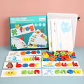 Wooden flat panel preschool educational toy with colourful letter pieces for English word spelling, ages 4-6