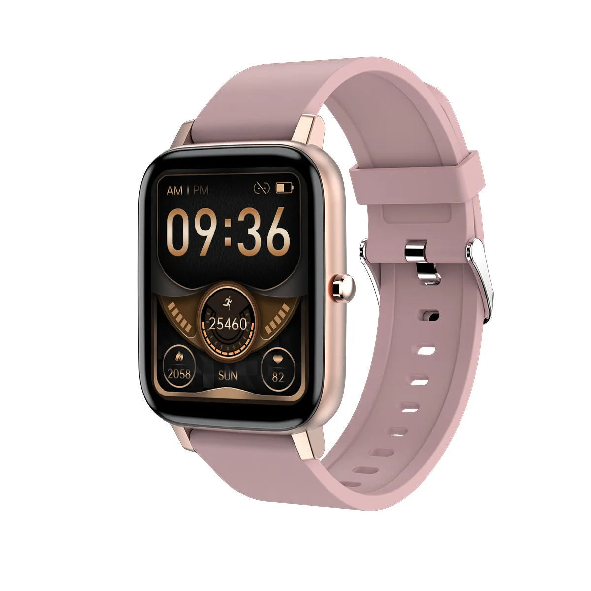 H80 smart watch with black silicone strap showing ECG heart rate graph on its 1.69-inch screen