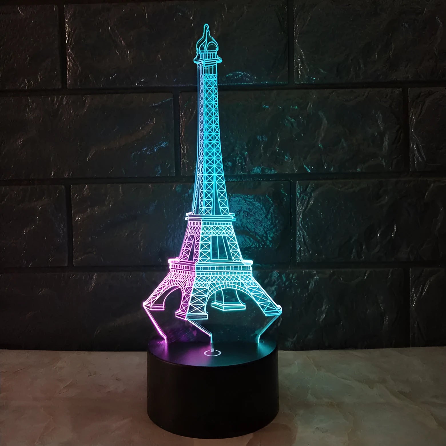 Eiffel Tower 3D Night Light Creative Colourful Touch and Remote Control ABS Acrylic Desk Lamp 7 Colours Adjustable Gradient USB Powered Home Décor Gift