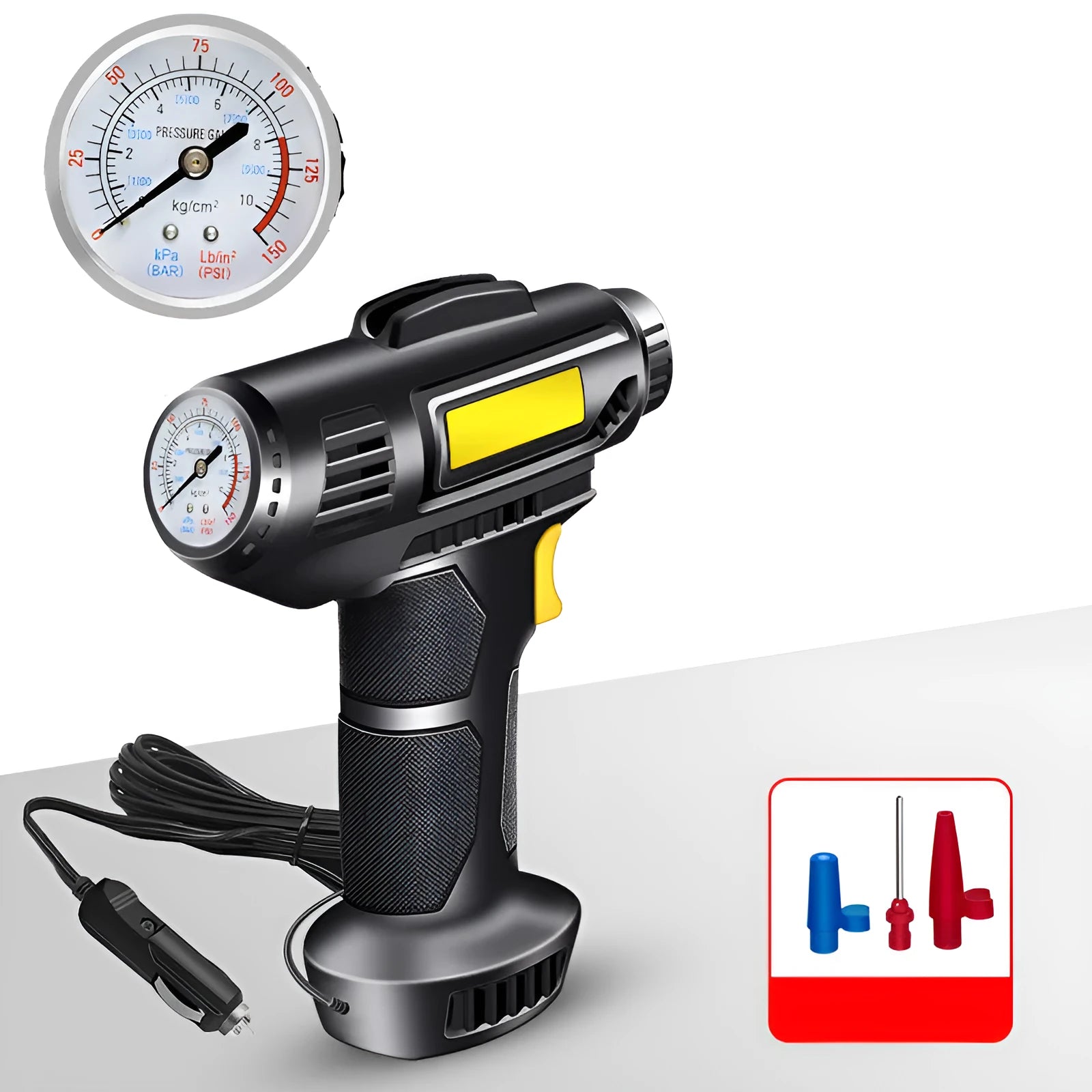 120W wireless electric tire inflator with digital display and lithium battery