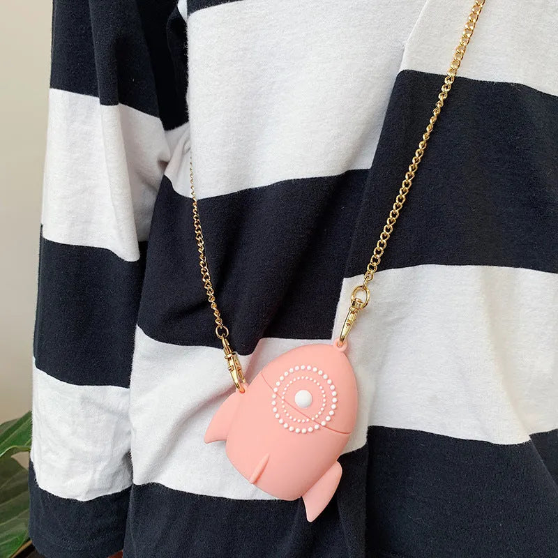 Pink silicone protective case for AirPods 1 and 2 charging case