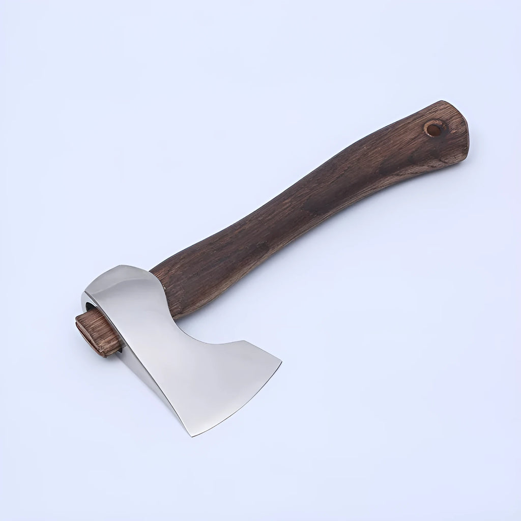 250mm camping axe with high carbon steel blade and wooden handle for outdoor wood chopping