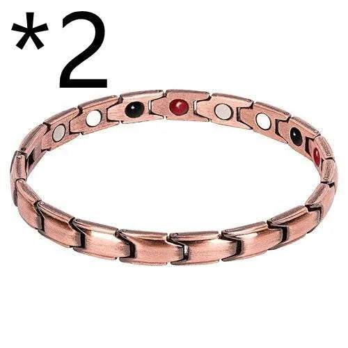 Metal rhombus therapy bracelet available in Black, Bronze, Gold, and Silver, with electroplated finish and optional 2pcs, 4pcs, or 8pcs sets.