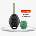 BMW straight 3-button remote key replacement with ID44 chip for EWS system