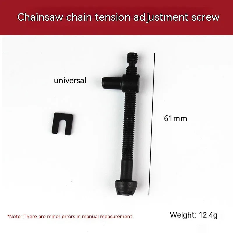Chainsaw chain tension adjustment gear kit with spools of nylon wire rope in various thicknesses