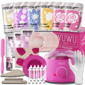 WUWUVISTA 56-piece professional waxing kit with black wax warmer, wax beads, applicators, and aftercare products