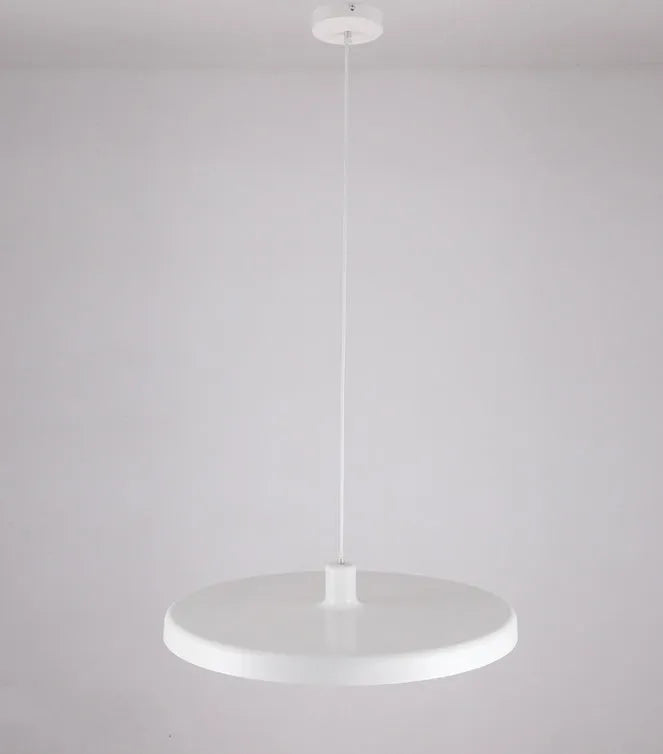 Aluminium alloy bar chandelier light fixture in black or white, shown in small, medium, and large diameters.